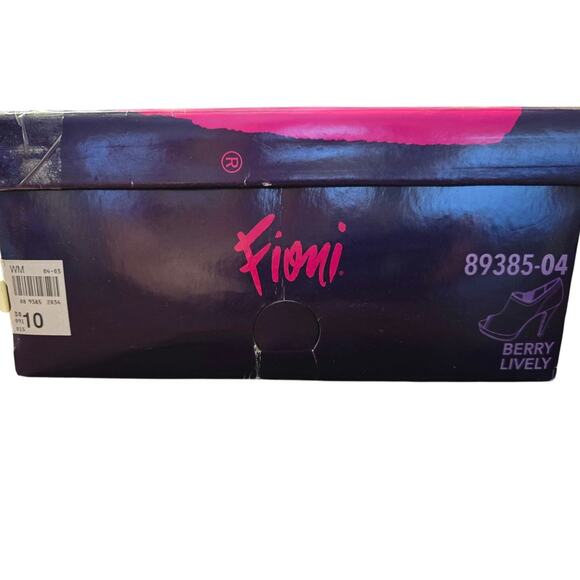 Fioni Berry Lively Shoes Peep Toe Bootie Size 10 5 Inch Heels Wine Color - Picture 9 of 9